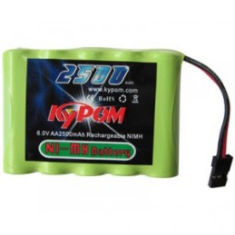 Accu réception 6.0V 2500mAh plat (Fut) - Kypom Kypom Batteries KTRXAA2500NIMH-5S(B) - 1