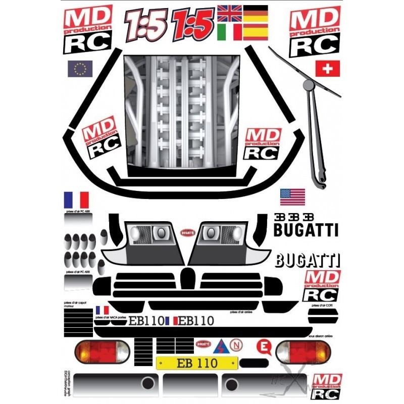Stickers body Bugatti EB110 1/5 MD Production MD Production MD-BUG-A - 2