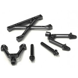 Alu damper bracket rear Axial SCX-10 black Integy C24656BLACK - 1