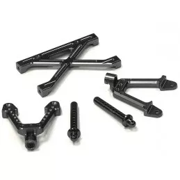 Alu damper bracket rear Axial SCX-10 black Integy C24656BLACK - 1