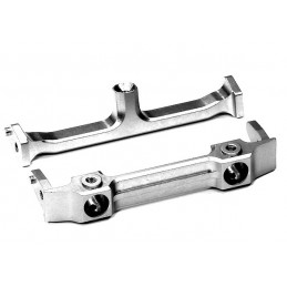 Front aluminium Axial SCX-10 silver bumper bracket Integy C24649SILVER - 1