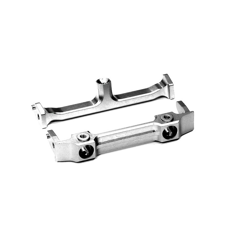 Front aluminium Axial SCX-10 silver bumper bracket Integy C24649SILVER - 1
