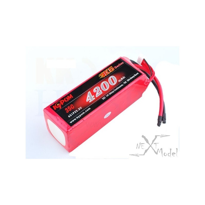 Lipo 4200mAh 35 c S 6, 22, 2V (Dean) Kypom Kypom Batteries KT4200/35-6S - 2