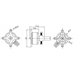 Micro moteur Brushless D1410/20 4000kv DYS DYS D1410/20 - 5