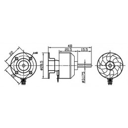 Brushless motor CF2822/12 1534kv DYS DYS CF2822/12 - 5
