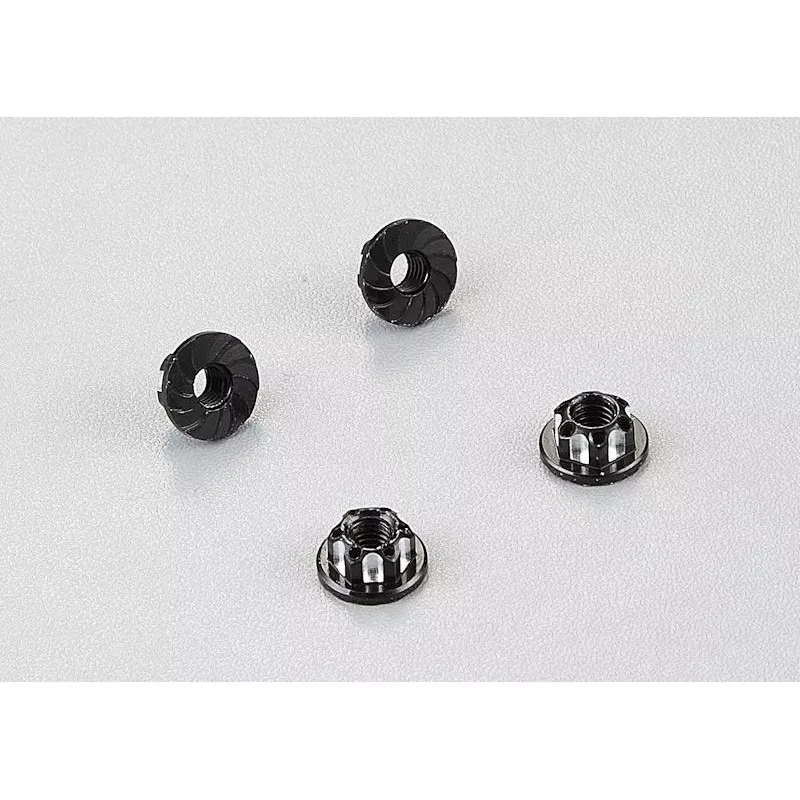 Ecrous Aluminium Noir M4 4pcs 1/10 Killerbody Killerbody KB48365BK - 1