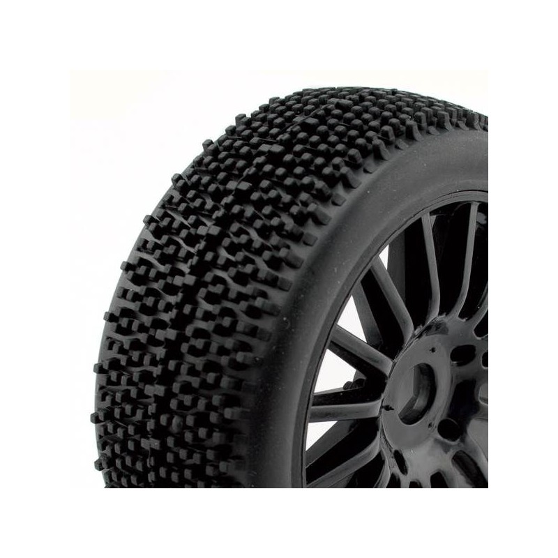 Pneus Rocket sur jante Noires batons TT 1/8 Hobbytech Hobbytech HT-444 - 1