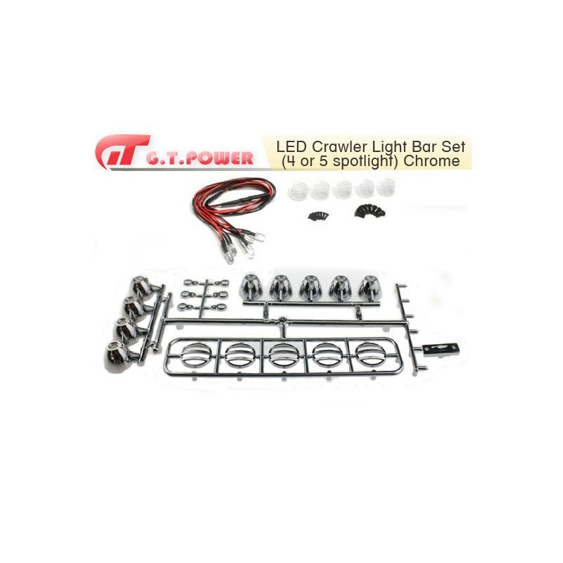 Rampe LED 5 spots universel crawler chrome GT-Power GT-Power GT-LED-CRAWLERSIL - 1