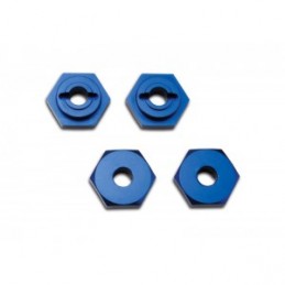 Wheel hubs, hex aluminium blue Traxxas TRX-7154X - 1