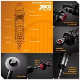 Shock absorbers XD Diaphragm 103mm (2) Gmade Gmade GM22007 - 2