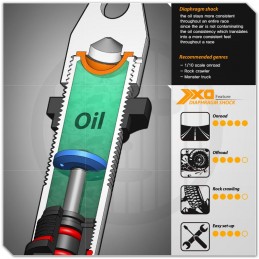 Shock absorbers XD Diaphragm 103mm (2) Gmade Gmade GM22007 - 3