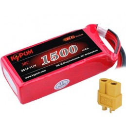 Li - Po 1500mAh 30 c 3S 11 .1V (XT60) Kypom Kypom Batteries KT1500/30-3S - 1