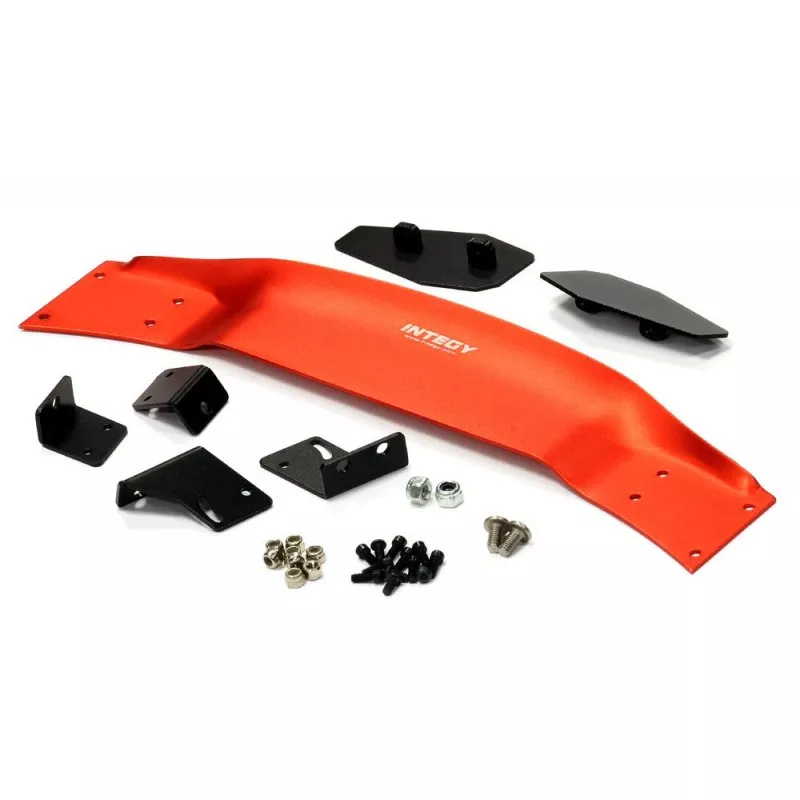 Wing alu red 185mm with stand 1/10 track Integy Integy C24897RED - 1