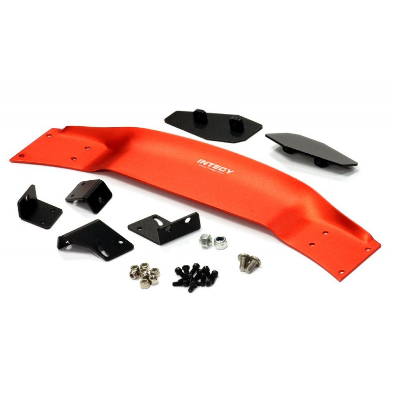 Wing alu red 185mm with stand 1/10 track Integy Integy C24897RED - 1