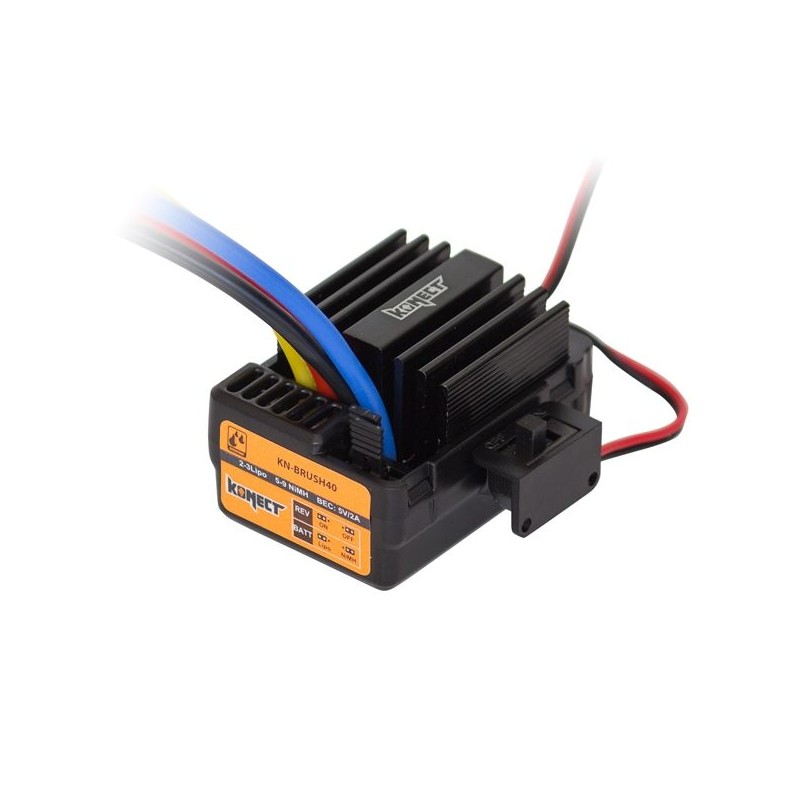 Variateur 40A étanche charbons 1/10 Konect Hobbytech KN-BRUSH40 - 1