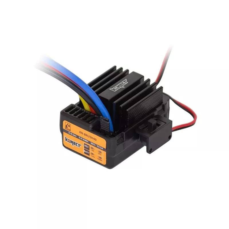 Variateur 40A étanche charbons 1/10 Konect Hobbytech KN-BRUSH40 - 1