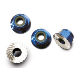 (4) Traxxas 4mm blue anodized wheel nut Traxxas TRX-1747R - 1