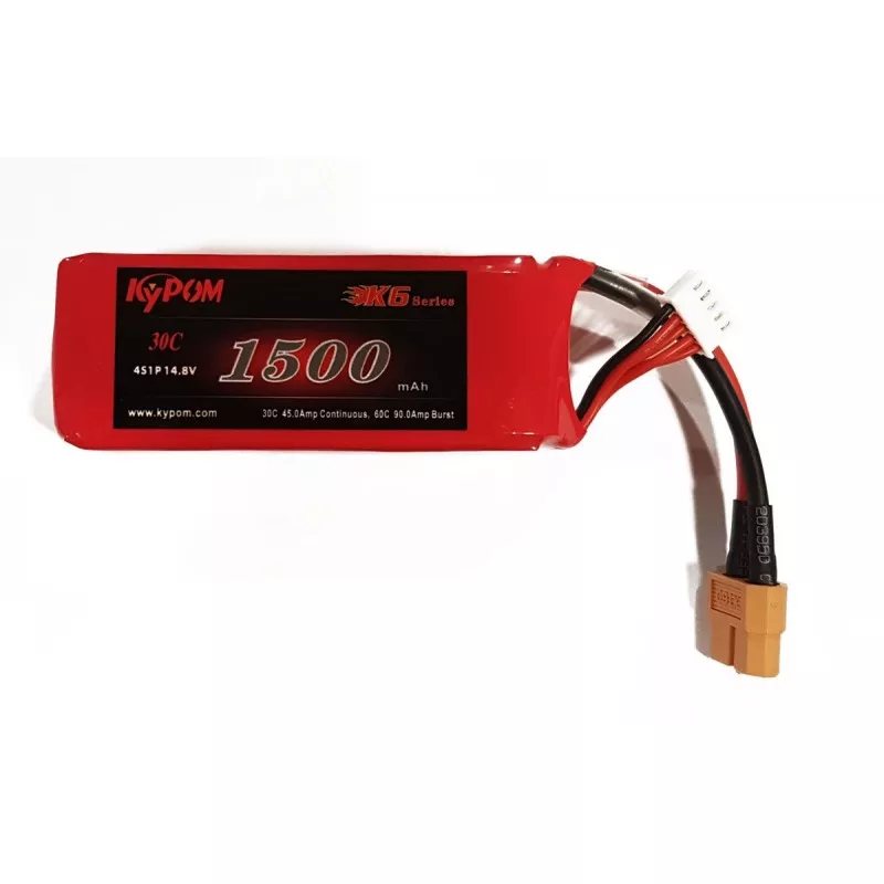 Li - Po 1500mAh 30 c S 4, 14, 8V (XT60) Kypom Kypom Batteries KT1500/30-4S - 1