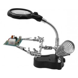 Third-hand precision with flexible magnifying glass, LED and support soldering iron Siva SV-HH3 - 1