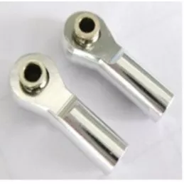 Chapes alu argent 3mm M4 25mm (2) Monstertronic Hobbytech D10040 - 1