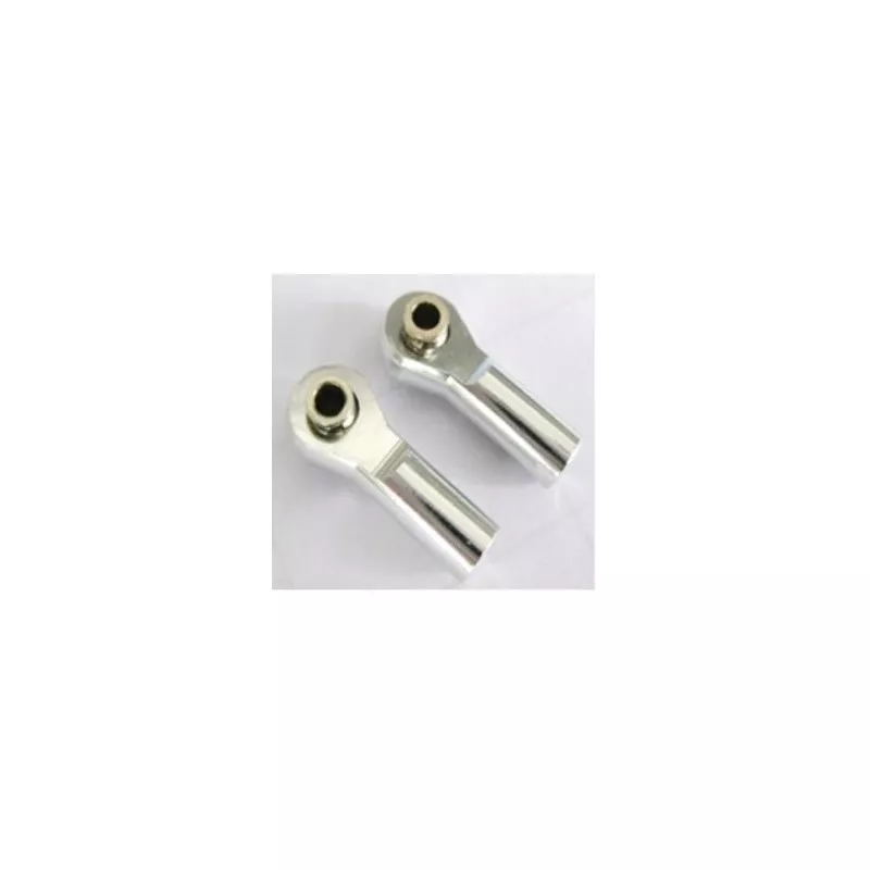 Chapes alu argent 3mm M4 25mm (2) Monstertronic Hobbytech D10040 - 1