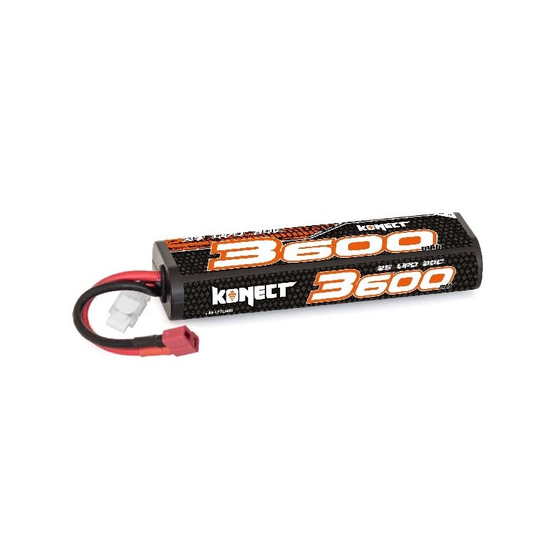Li - Po 3600mAh 30 c 2S 7.4V hull (Dean) Konect Hobbytech KN-LP2S3600 - 1