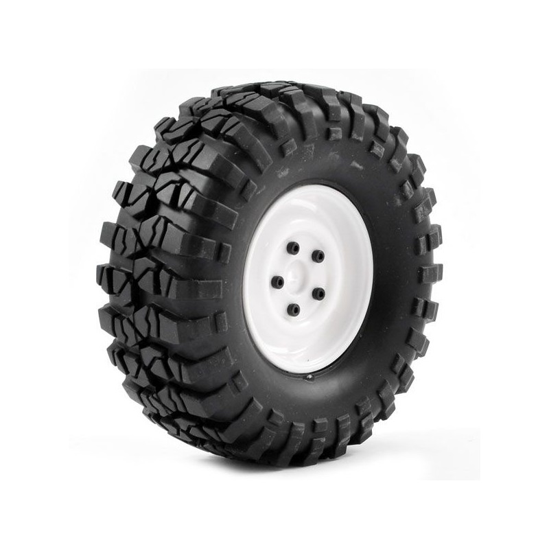 Roues crawler Outback jante Steel Lug blanche 1/10 (2) FTX FTX FTX8172W - 1