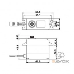 Savox Waterproof Servo SW-0231MG+ HV 25Kg 0.15s Savox SW-0231MG+ - 2