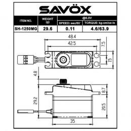 Mini servo HS - 1250MG Savox Savox SH-1250MG - 2