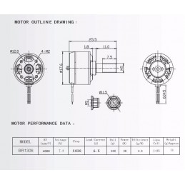 Moteur brushless BR1306 4000Kv Racetar  1078045 - 2