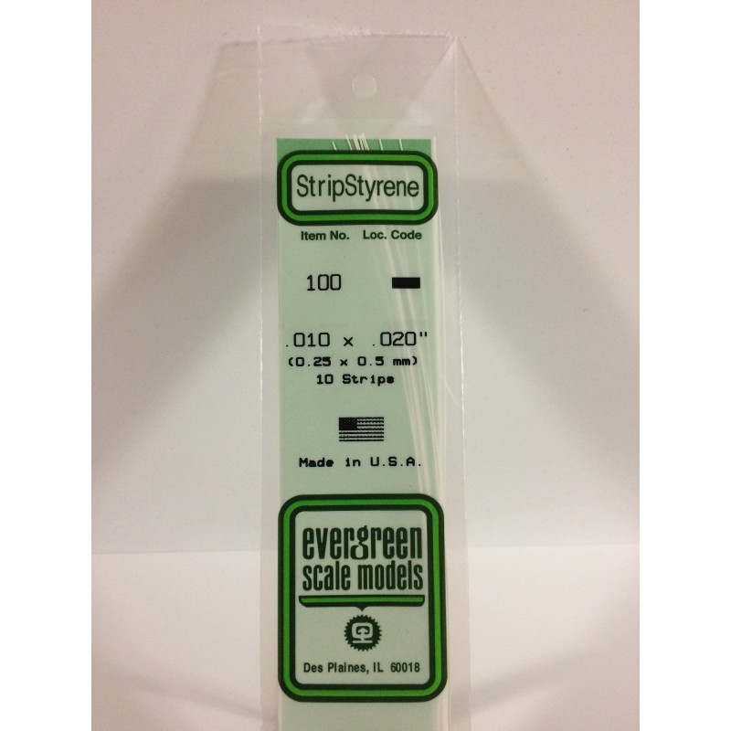 Baguette 0.25x0.5x350mm Ref : 100 - Evergreen Evergreen S1370100 - 1