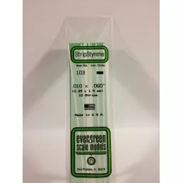 Baguette 0.25x1.5x350mm Ref : 103 - Evergreen Evergreen S1370103 - 1