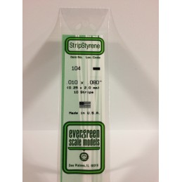 Wand 0.25x2.0x350mm Ref: 104 - Evergreen Evergreen S1370104 - 1