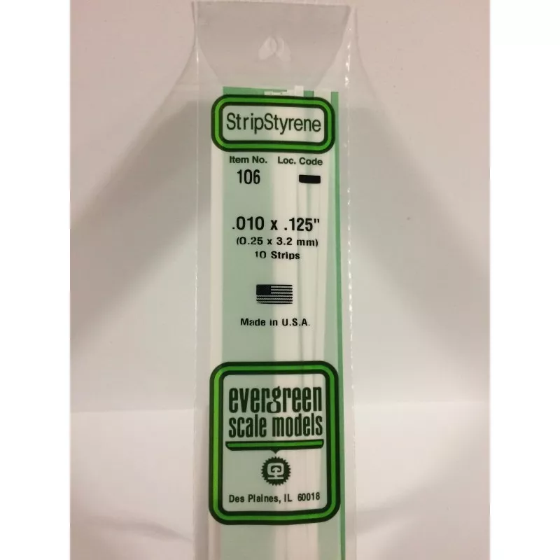 Baguette 0.25x3.2x350mm Ref : 106 - Evergreen Evergreen S1370106 - 1