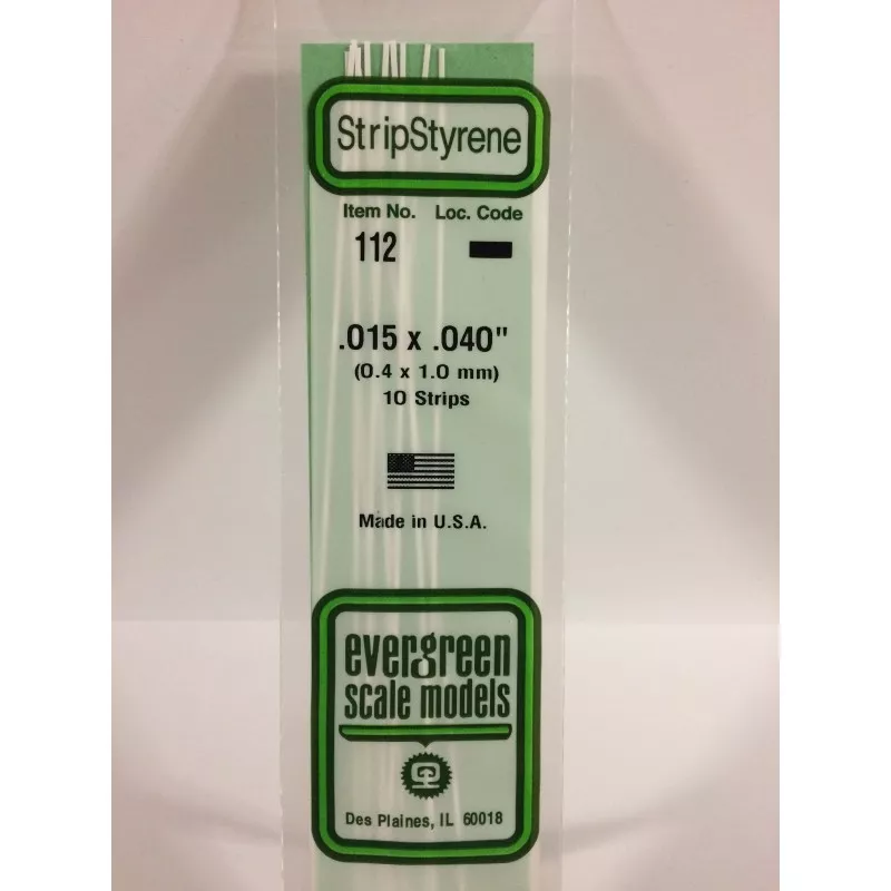 Baguette 0.38x1.00x350mm Ref : 112 - Evergreen Evergreen S1370112 - 1
