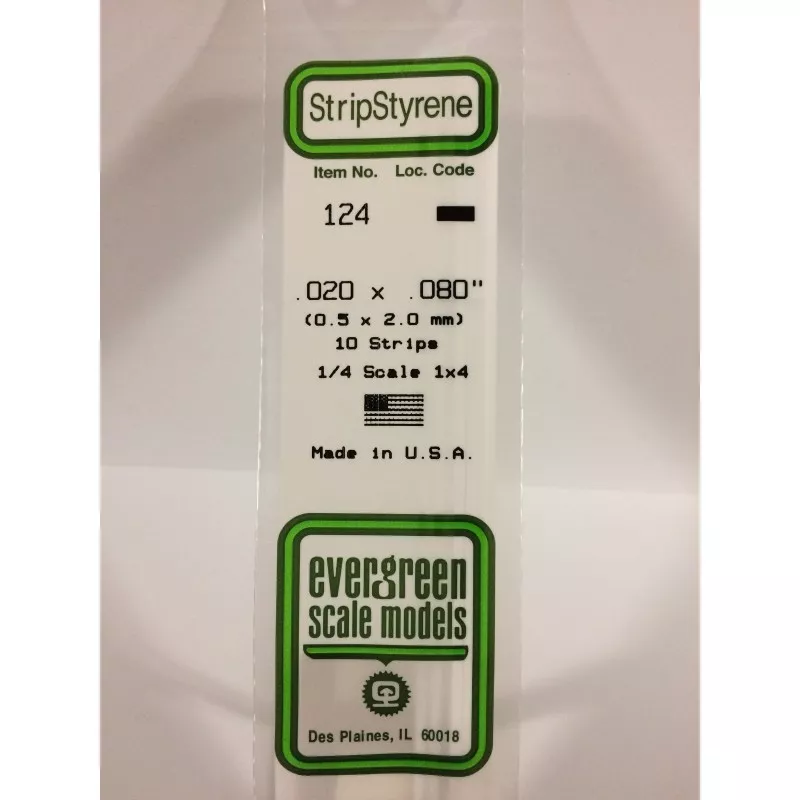 Baguette 0.50x2.0x350mm Ref : 124 - Evergreen Evergreen S1370124 - 1