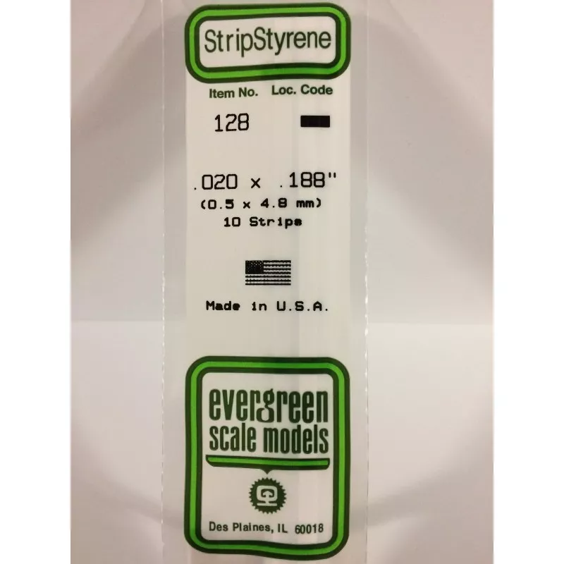 Baguette 0.50x4.8x350mm Ref : 128 - Evergreen Evergreen S1370128 - 1
