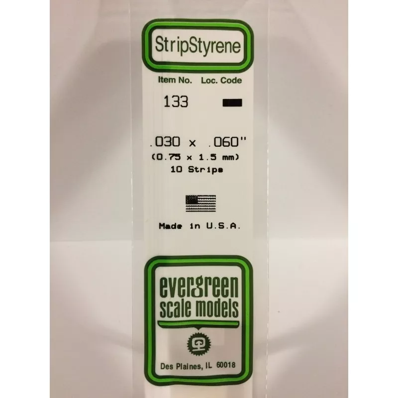 Baguette 0.75x1.5x350mm Ref : 133 - Evergreen Evergreen S1370133 - 1