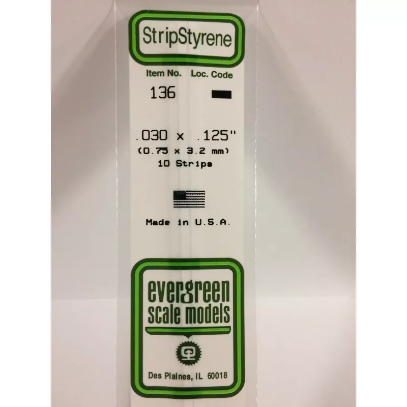 Baguette 0.75x3.2x350mm Ref : 136 - Evergreen Evergreen S1370136 - 1