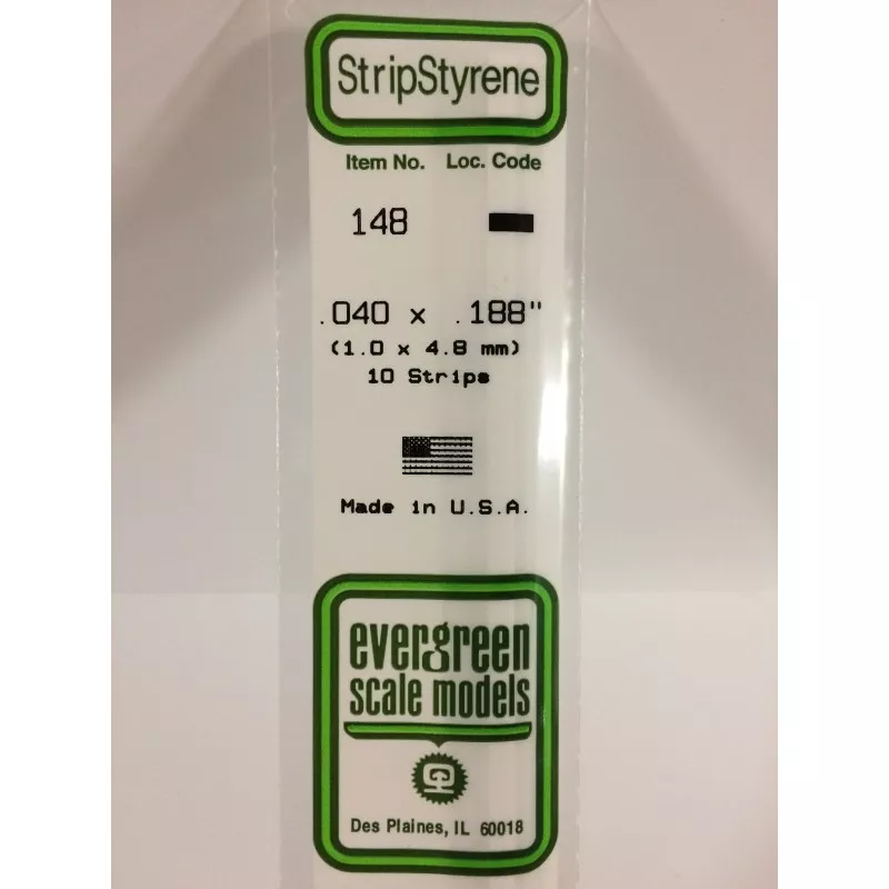 Wand 1.0x4.8x350mm Ref: 148 - Evergreen Evergreen S1370148 - 1