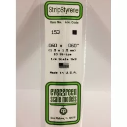 Baguette 1.5x1.5x350mm Ref : 153 - Evergreen Evergreen S1370153 - 1