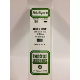 Baguette 1.5x2.0x350mm Ref : 154 - Evergreen Evergreen S1370154 - 1