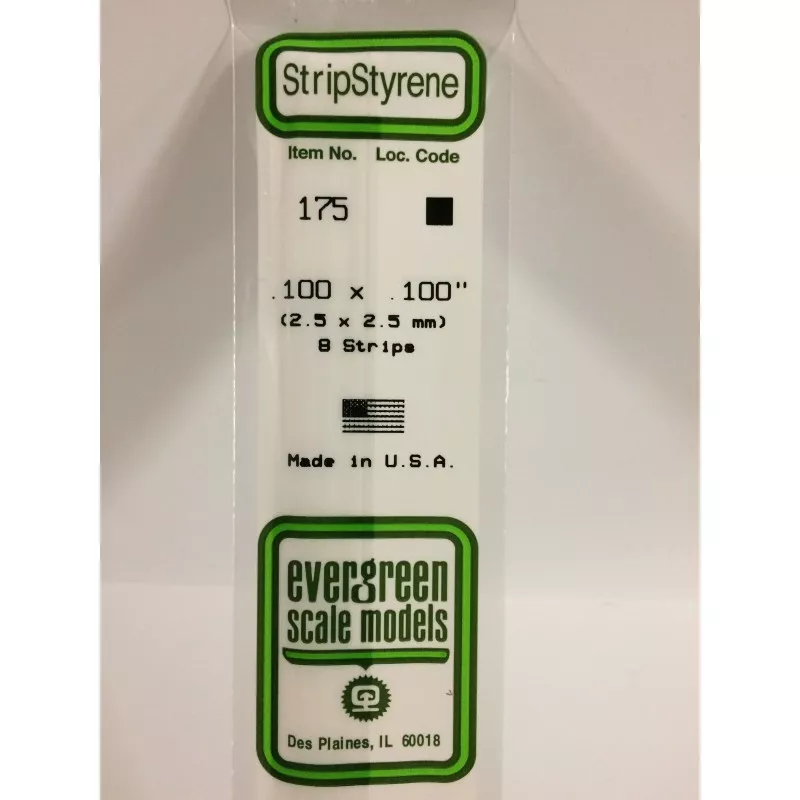 Wand 2.5x2.5x350mm Ref: 175 - Evergreen Evergreen S1370175 - 1