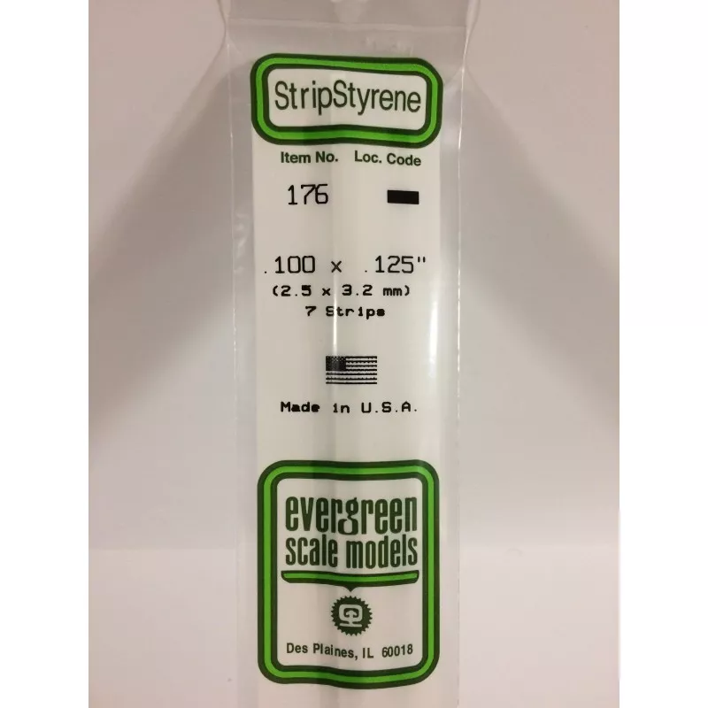 Baguette 2.5x3.2x350mm Ref : 176 - Evergreen Evergreen S1370176 - 1