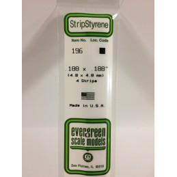 Baguette 4.8x4.8x350mm Ref : 196 - Evergreen Evergreen S1370196 - 1