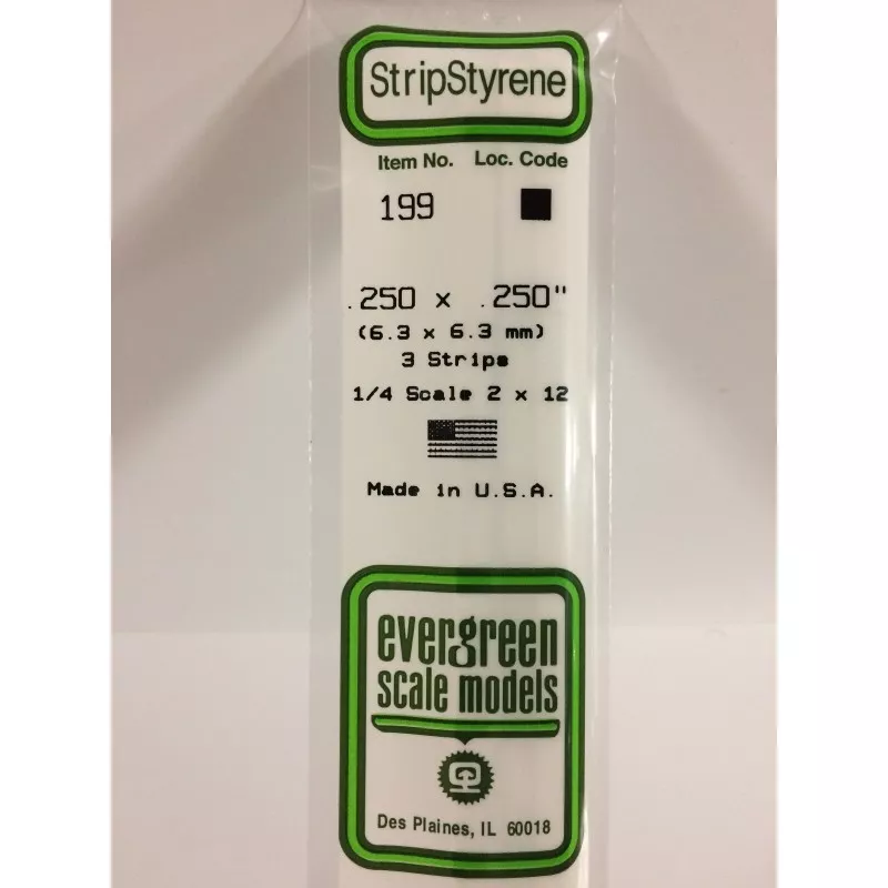 Wand 6.3x6.3x350mm Ref: 199 - Evergreen Evergreen S1370199 - 1