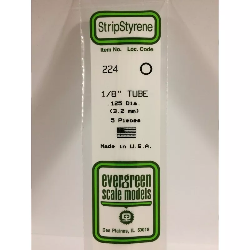 Tube round 3.2x350mm Ref: 224 - Evergreen Evergreen S1370224 - 1