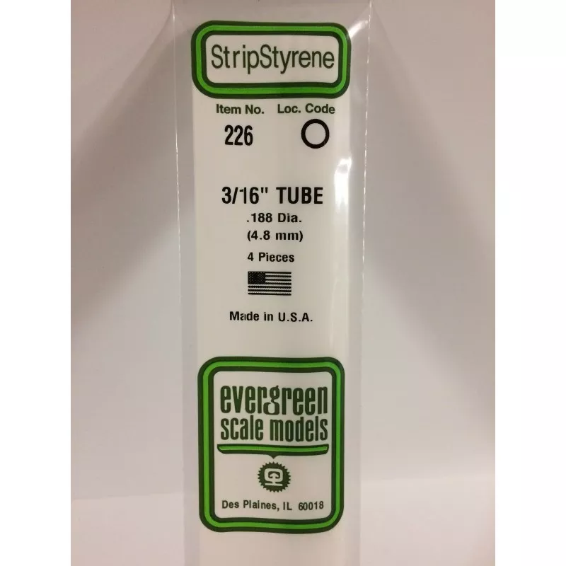 Tube round 4.8x350mm Ref: 226 - Evergreen Evergreen S1370226 - 1