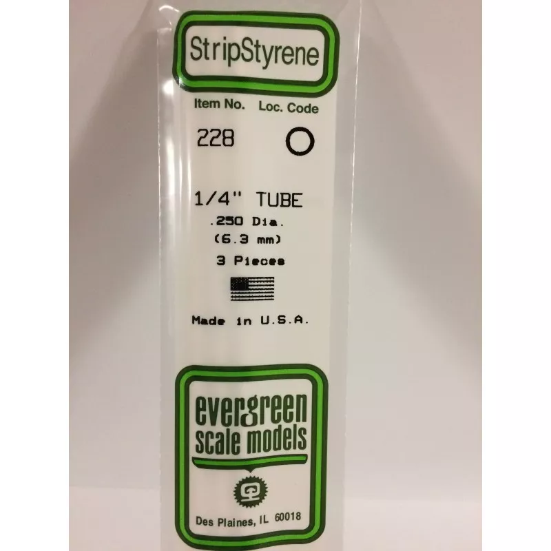 Tube round 6.3x350mm Ref: 228 - Evergreen Evergreen S1370228 - 1