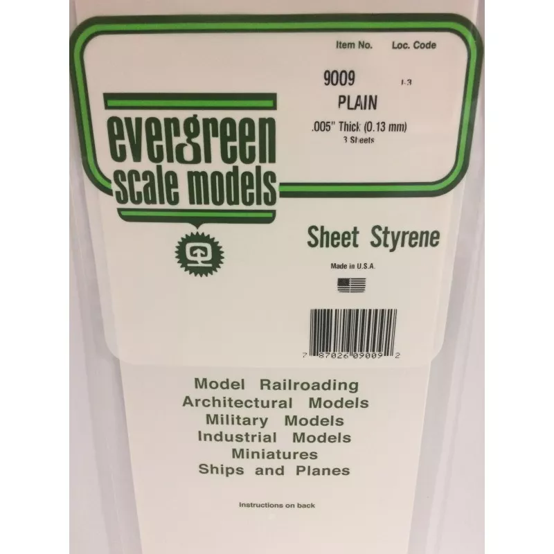 White plate smooth 0.13x150x300mm Ref: 9009 - Evergreen Evergreen S1379009 - 1